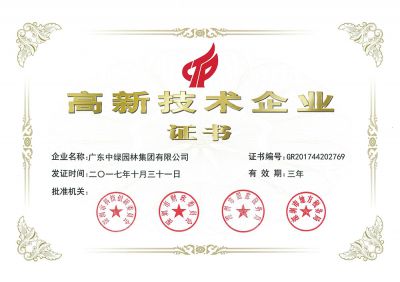 高新技術(shù)企業(yè)證書